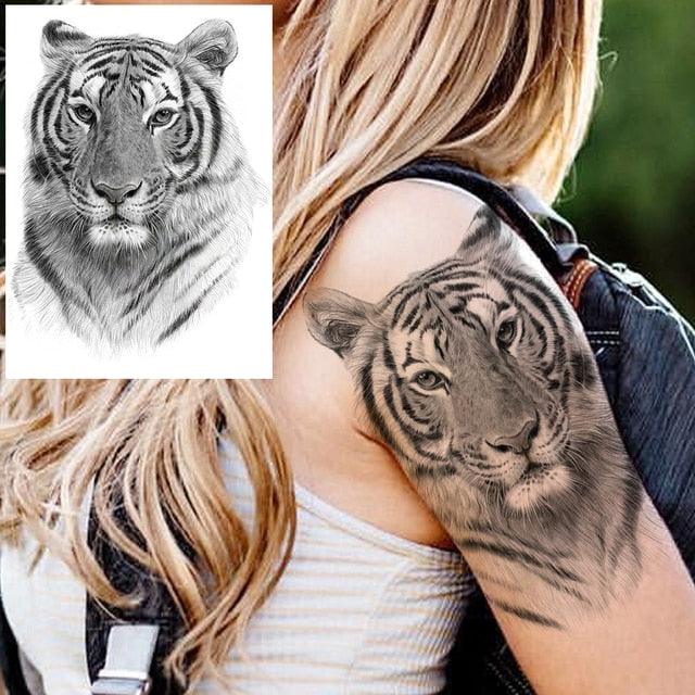 Big Black Tiger Tattoos Waterproof Leopard Tatoos Large Monster Body Arm Legs Tattoo Cool Tiger Face Temporary Tattoos For Women Men - STEVVEX Beauty - 103, 3D Tattoo, Animal Tattoo, Arm Tattoo, Back Tattoo, Beauty, Big Tattoo, Black Tattoos, Body Tattoo, Fashion Tattoo, Large Black Tattoo, Large Tattoo, Leg Tattoo, Lion Tattoo, Luxury Tattoo, Men Tattoo, Mens Tattoo, Realistic Tattoo, Tattoo, Tiger Tattoo, Waterproof Tattoo, Women Tattoo - Stevvex.com