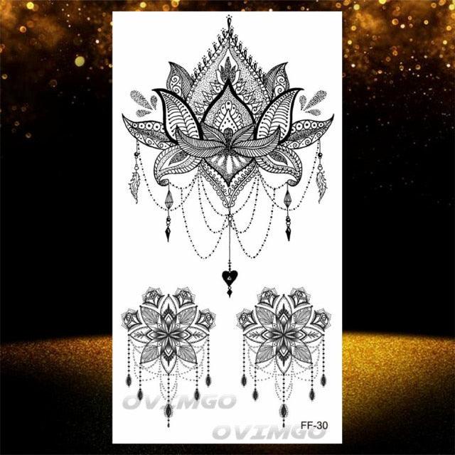 Temporary Lotus Flower Sticker Tattoo Fake Black Elegant Flower Design Women Body Art Fake Arm Tattoo Stickers For Womens - STEVVEX Beauty - 103, Arm Tattoo, Back Tattoo, Beauty, Big Tattoo, Black Tattoos, Body Tattoo, Different Tattoo, Fashion Tattoo, Flower Tattoo, Girls Tattoo, Large Tattoo, Leg Tattoo, Lotus Tattoo, Luxury Tattoo, Realistic Tattoo, Stylish Tattoo, Tattoo, Waterproof Tattoo, Women Tattoo, Womens Tattoo - Stevvex.com