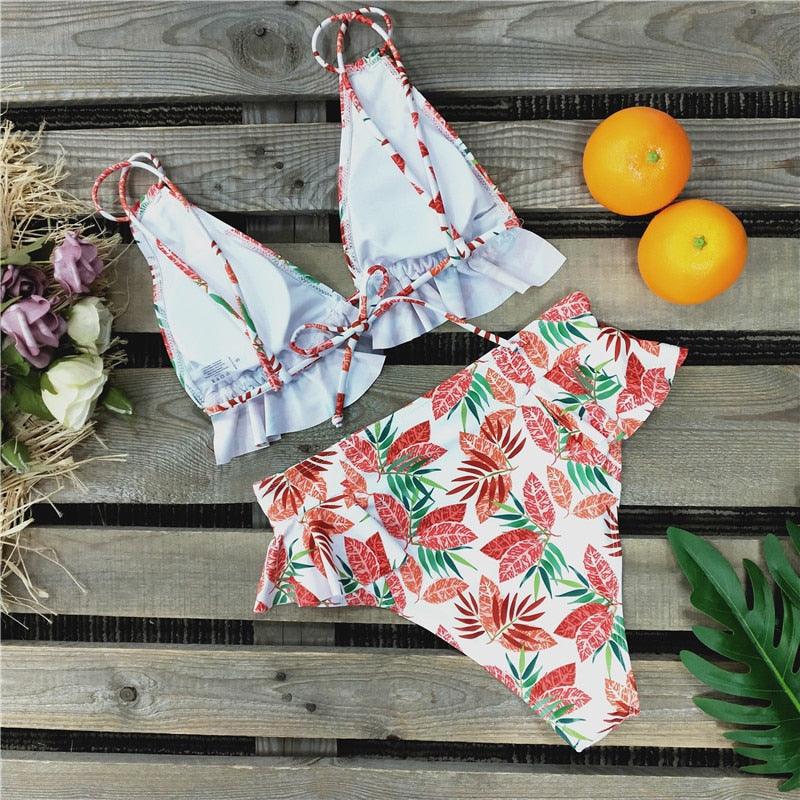 Bikinis Women Swimsuit Padded Swimwear Halter Bikini Set Push Up Beach Wear Two Piece Bikini Swimsuit Bathing Suits Halter Triangle Tops String Bikini Sets  Bathing Suit Swimming