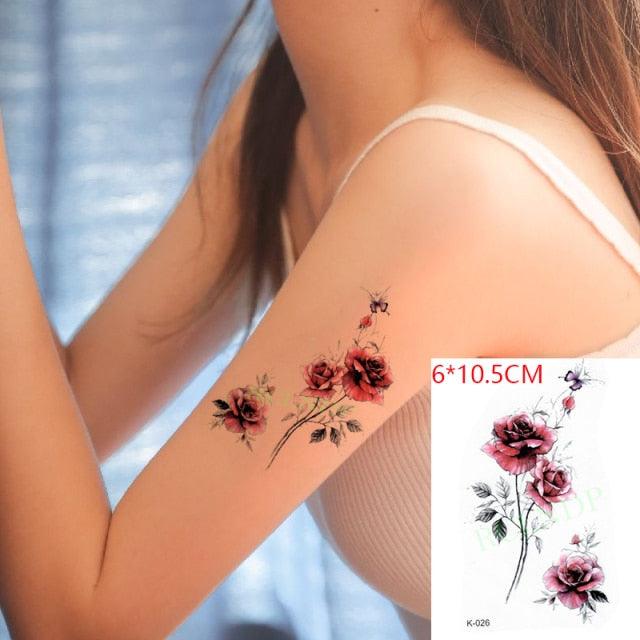 Temporary Tattoos Stickers for Women Muti-Colored Waterproof Roses Tattoo Sticker Black Small Flash Tatoo For Mens Womens - STEVVEX Beauty - 103, 3D Tattoo, Arm Tattoo, Back Tattoo, Beauty, Big Tattoo, Black Tattoos, Body Tattoo, Boys Tattoo, Butterfly Tattoo, Colorful Tattoo, Fashion Tattoo, Flower Tattoo, Girls Tattoo, Leg Tattoo, Luxury Tattoo, Men Tattoo, Modern Tatoos, Small Tattoo, Stylish Tattoo, Tattoo, Waterproof Tattoo, Women Tattoo, Womens Tattoo - Stevvex.com