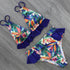 Women Summer High Waist Ruffle Bikini Set Swimwear Women Lady Floral Female Push Up Swimsuit Summer Beach Wear Bikini Pure Color Bikini Charming Ruffled Bra And Bottom Swimsuits