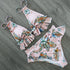 Women Summer High Waist Ruffle Bikini Set Swimwear Women Lady Floral Female Push Up Swimsuit Summer Beach Wear Bikini Pure Color Bikini Charming Ruffled Bra And Bottom Swimsuits