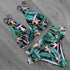 Women Summer High Waist Ruffle Bikini Set Swimwear Women Lady Floral Female Push Up Swimsuit Summer Beach Wear Bikini Pure Color Bikini Charming Ruffled Bra And Bottom Swimsuits