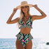 Women Summer High Waist Ruffle Bikini Set Swimwear Women Lady Floral Female Push Up Swimsuit Summer Beach Wear Bikini Pure Color Bikini Charming Ruffled Bra And Bottom Swimsuits