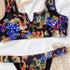 Modern Blue High Waist Bikini Push Up Swimwear Women Dragon Printed Bikini Set Retro Swimsuit Women's High Waist Bikini Swimsuits Twist Push Up Two Piece Bathing Suits Tummy Control Swimwear