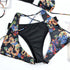 Modern Blue High Waist Bikini Push Up Swimwear Women Dragon Printed Bikini Set Retro Swimsuit Women's High Waist Bikini Swimsuits Twist Push Up Two Piece Bathing Suits Tummy Control Swimwear