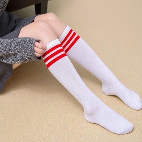 Cute Black White Velvet Warm Long Socks Solid Color Knee High Female Socks Fashion Nylon Stockings For Women