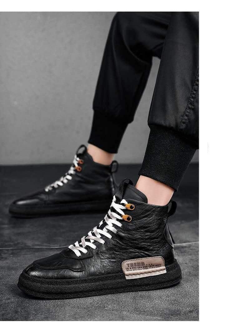 Mens Handmade Sneakers Leather Breathable Dress Shoes Luxury Shoes Casual Shoes Flat Footwear Classic Black White Men Fashion Walking Leather Mens Sneakers