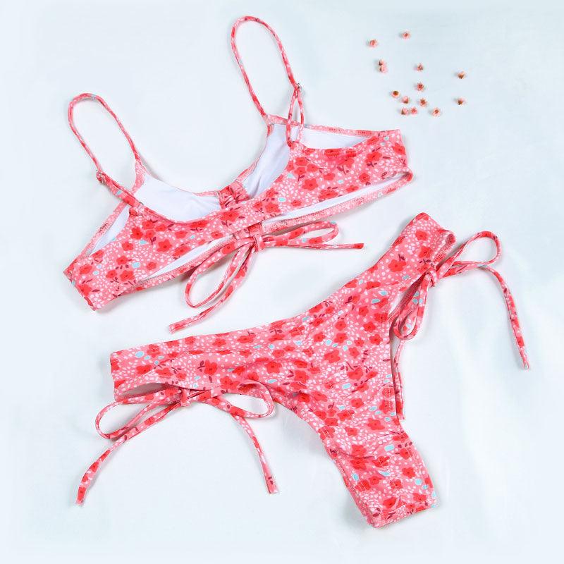 Bikinis Micro Adjustable Swimwear Women Summer Bikini Set Modern Colorful Print Beach Wear Women's Comfortable Swimsuit Knotted String Triangle Bikini Tie Side High Cut Bikini Set