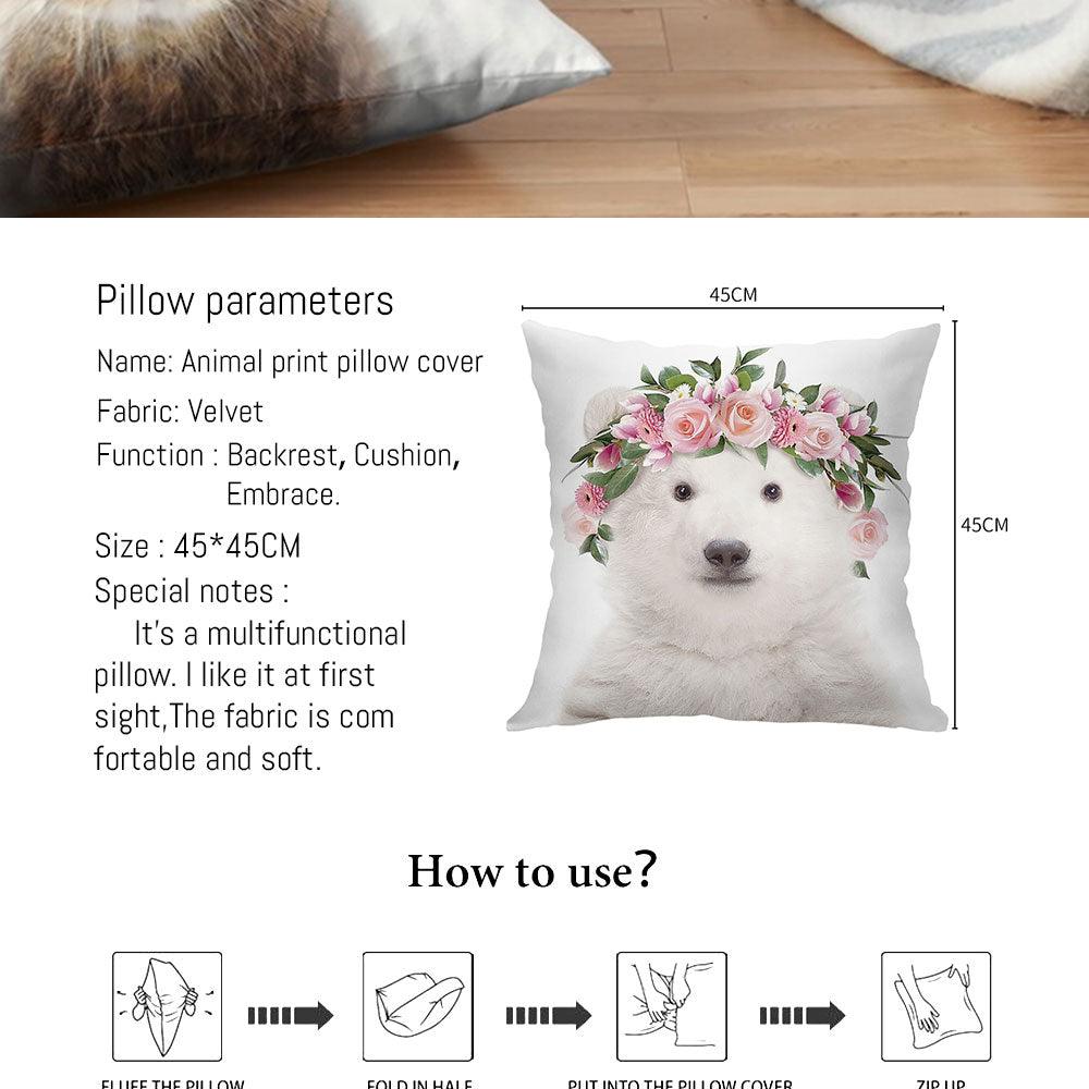 Cute Decorative Pillow Case Cover Grey Rabbit Isolated On A White Background Bunny Tail Back Soft Linen Pillow Case For Decorative Bedroom Case Cushion Covers Home Throw Pillows Flower Pillow Case Rabbit Sofa Animal Cushion Cover 45X45CM