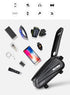 Black Bike Bag Frame Front Top Tube Cycling Bag Waterproof Phone Case Touchscreen Bag  Pack Bicycle Accessories Bike Bicycle Bag Waterproof Bike Phone Mount Bag Front Frame Top Tube Handlebar Bag Touch Screen Holder Case For Cell Phones 6.6in