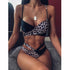 Women High Waist Bikini Swimsuit Swimwear Female Women Metal Ring Cross Bandage Bikini Set Swimsuit Two Piece Cutout Tie Back Bathing Suit Thong Bikini Set Bathing Suit Bather