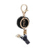 Luxury Black Pompom English Alphabet Letter Keychain Rhinestone Keyring with Artificial Fur Pompom Ball Women Girls Shiny Crystal Key Ring Letter Keyring Glitter Gradient Resin Car Mirror Accessory Women Handbag Charms