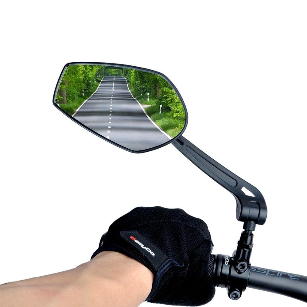 Smart Bicycle Stylish Handlebar Design Reflector Rear View Mirror Mountain Bike Electrical Bike Scooter HD Wide-Range Adjustable Angles Mirror Wide Range Back Reflector Vision Adjustable Left Right Mirrors For Road Electric Bike