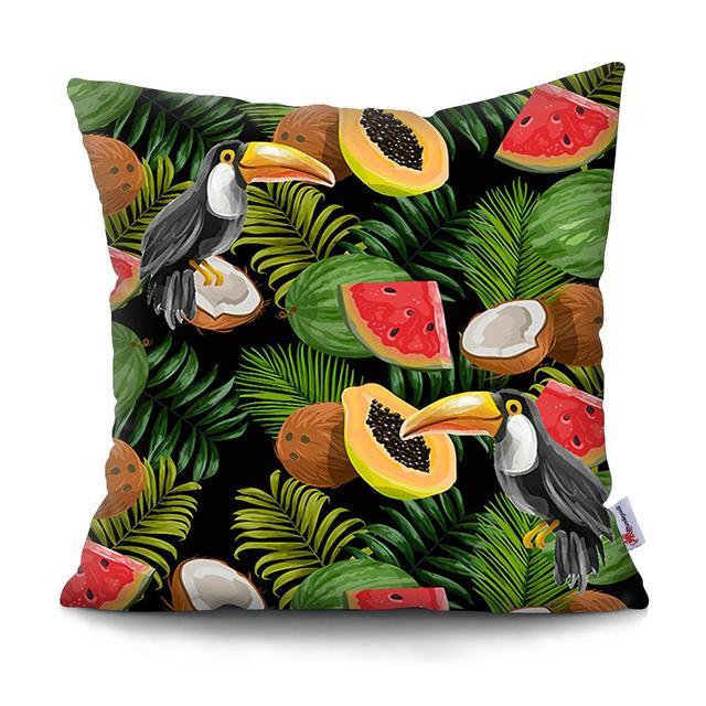 Tropical Plants Palm Leaf Pillow Cover Green Leaves Cushion Covers Flower Decorative Pillow Sofa Decorative Throw Pillow Covers Tropical Green Leaves Floor Pillow Cover for Couch Cushion Cover Plant Monstera Leaf 45x45cm