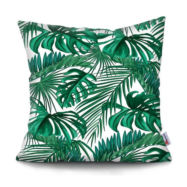 Tropical Plants Palm Leaf Pillow Cover Green Leaves Cushion Covers Flower Decorative Pillow Sofa Decorative Throw Pillow Covers Tropical Green Leaves Floor Pillow Cover for Couch Cushion Cover Plant Monstera Leaf 45x45cm