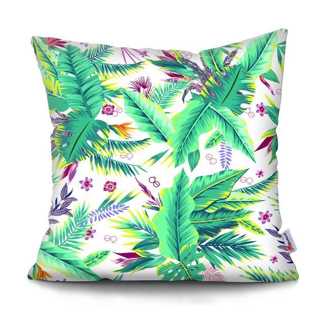 Tropical Plants Palm Leaf Pillow Cover Green Leaves Cushion Covers Flower Decorative Pillow Sofa Decorative Throw Pillow Covers Tropical Green Leaves Floor Pillow Cover for Couch Cushion Cover Plant Monstera Leaf 45x45cm