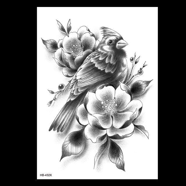 49 Sheets Waterproof Temporary Black Sketches Flowers Tattoo Stickers Flower Rose Tattoos For Women Adults - STEVVEX Beauty - 103, Arm Tattoo, Back Tattoo, Beauty, Big Flowers Tattoo, Big Tattoo, Black Tattoos, Body Tattoo, Fashion Tattoo, Flower Tattoo, Large Tattoo, Leg Tattoo, Lotus Tattoo, Luxury Tattoo, Men Tattoo, Modern Tattoo, Sketch Tattoo, Stylish Tattoo, Tattoo - Stevvex.com