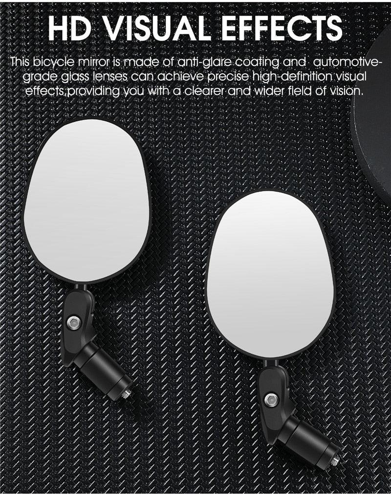 Adjustable Rotation Bike Rearview Mirror Cycling Rear View Road Bicycle Handlebar Mirrors Convex Mirror With 360˚Adjustable Handlebar Installation For Mountain Road Bike Electric Bicycle Accessories