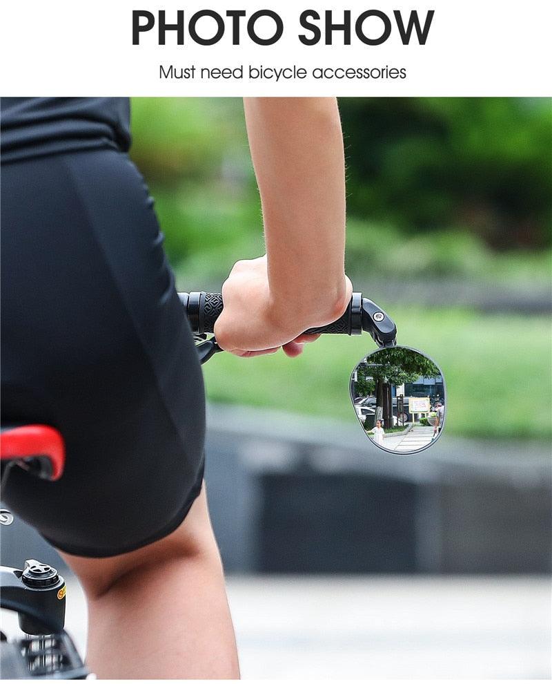 Adjustable Rotation Bike Rearview Mirror Cycling Rear View Road Bicycle Handlebar Mirrors Convex Mirror With 360˚Adjustable Handlebar Installation For Mountain Road Bike Electric Bicycle Accessories