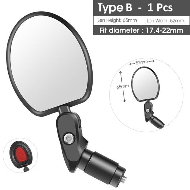 Adjustable Rotation Bike Rearview Mirror Cycling Rear View Road Bicycle Handlebar Mirrors Convex Mirror With 360˚Adjustable Handlebar Installation For Mountain Road Bike Electric Bicycle Accessories