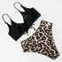 Women Leopard Print Swimsuit Women's Bikini One Shoulder Top High Waist Bottom Two Piece Swimsuits Women Push Up Bikini Set One Shoulder Beachwear Summer Leopard Bathing Suit High Waist Swimwear For Women