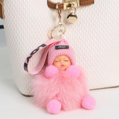 Cute Fluffy Plush Pompom Sleeping Baby Doll Keychain Fluffy Ball Key Chain for Women Bag Keychains Bags Keyrings Cars Key Ring Gift Charming Decoration For Girl - ALLURELATION - 551, accessories, Baby Doll Keychain, bagcharm, Charms, crochet, Fluffy Ball Key Chain, Fluffy key Chain, jewelry, Key chains, keychain, keychains, keyrings, pendents, Pompom Baby Doll Keychain, Pompom Keychain, Pompom Sleeping Baby Doll Keychain - Stevvex.com