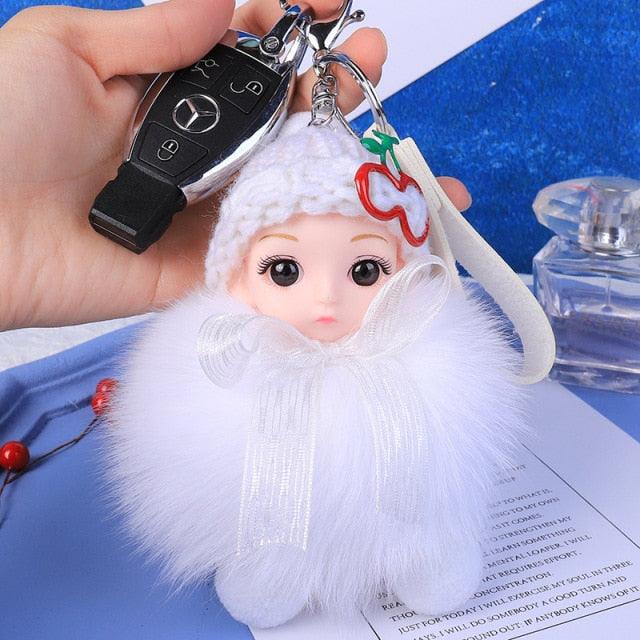 Cute Fluffy Plush Pompom Sleeping Baby Doll Keychain Fluffy Ball Key Chain for Women Bag Keychains Bags Keyrings Cars Key Ring Gift Charming Decoration For Girl - ALLURELATION - 551, accessories, Baby Doll Keychain, bagcharm, Charms, crochet, Fluffy Ball Key Chain, Fluffy key Chain, jewelry, Key chains, keychain, keychains, keyrings, pendents, Pompom Baby Doll Keychain, Pompom Keychain, Pompom Sleeping Baby Doll Keychain - Stevvex.com