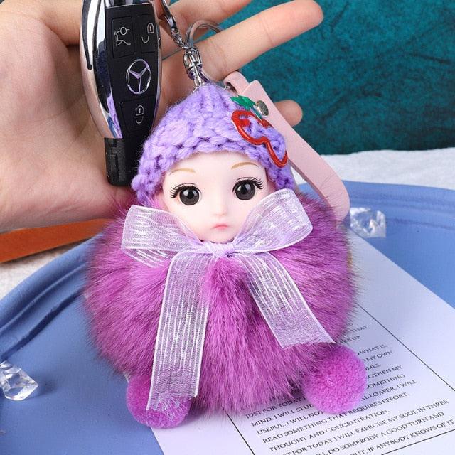 Cute Fluffy Plush Pompom Sleeping Baby Doll Keychain Fluffy Ball Key Chain for Women Bag Keychains Bags Keyrings Cars Key Ring Gift Charming Decoration For Girl - ALLURELATION - 551, accessories, Baby Doll Keychain, bagcharm, Charms, crochet, Fluffy Ball Key Chain, Fluffy key Chain, jewelry, Key chains, keychain, keychains, keyrings, pendents, Pompom Baby Doll Keychain, Pompom Keychain, Pompom Sleeping Baby Doll Keychain - Stevvex.com