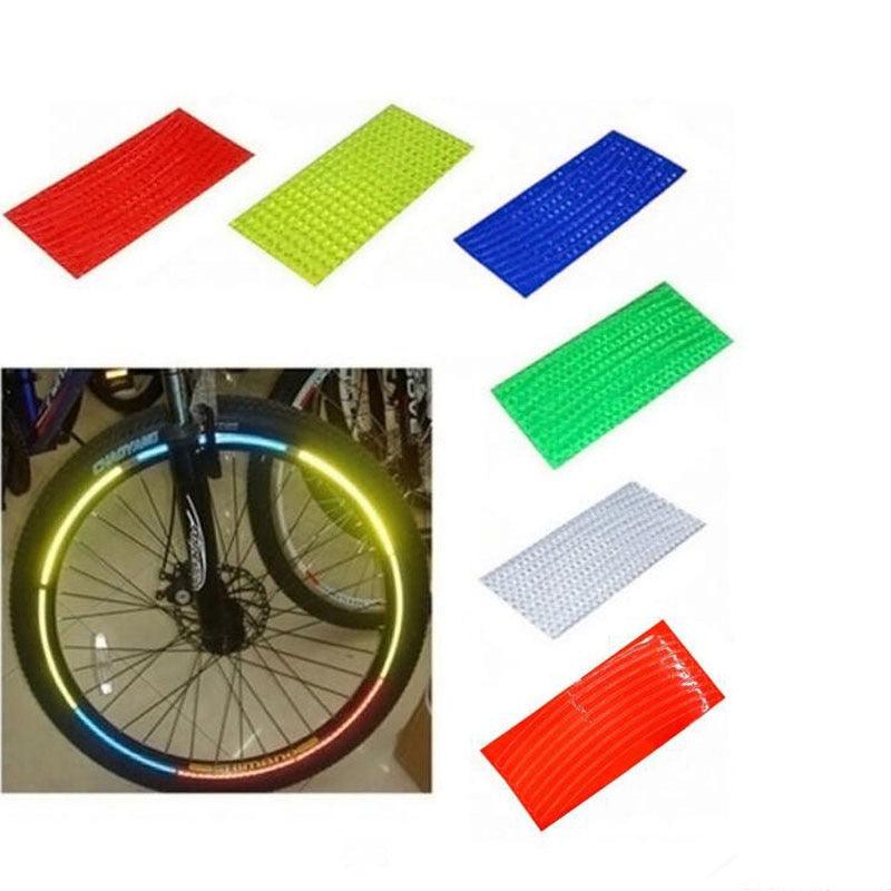 8PCS Bicycle Bike Wheel Lights Bike Fluorescent Reflective Stickers Bike Light Spoke Wheel Tape Bicycle Accessories Bike Reflective Tape Night Safety Stickers For Bicycle Motorbike