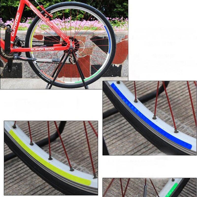 8PCS Bicycle Bike Wheel Lights Bike Fluorescent Reflective Stickers Bike Light Spoke Wheel Tape Bicycle Accessories Bike Reflective Tape Night Safety Stickers For Bicycle Motorbike