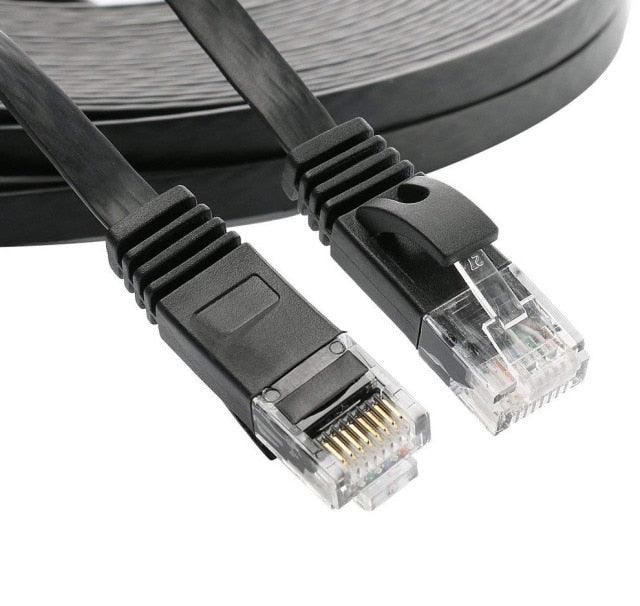 Cat6 RJ45 Network LAN Ethernet Flat Cable Computer UTP Patch Cord For Router Network Ethernet Cable Plated RJ45 Connectors Ethernet LAN Cable