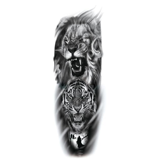 Big Realistic Tiger Tattoo Waterproof Temporary Dragon Flower Sticker Full Arm Large Size Sleeve Big Luxury Design For Mens - STEVVEX Beauty - 103, 3D Tattoo, Animal Tattoo, Arm Tattoo, Beauty, Big Tattoo, Black Tattoos, Body Tattoo, Carnival Tattoo, Colorful Tattoo, Fashion Tattoo, Large Tattoo, Leg Tattoo, Lion Tattoo, Luxury Tattoo, Men Tattoo, Mens Tattoo, Modern Tattoo, Realistic Tattoo, Tattoo, Tiger Tattoo, Waterproof Tattoo - Stevvex.com