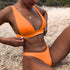 Women Charming Bikini Swimsuit Women Push Up Swimwear Two Piece Bikini Set Solid Color Bathing Suit Swim Suit Female Women Two Piece Bikini Swimsuit Halter Twist Front Bathing Suit Swimwear