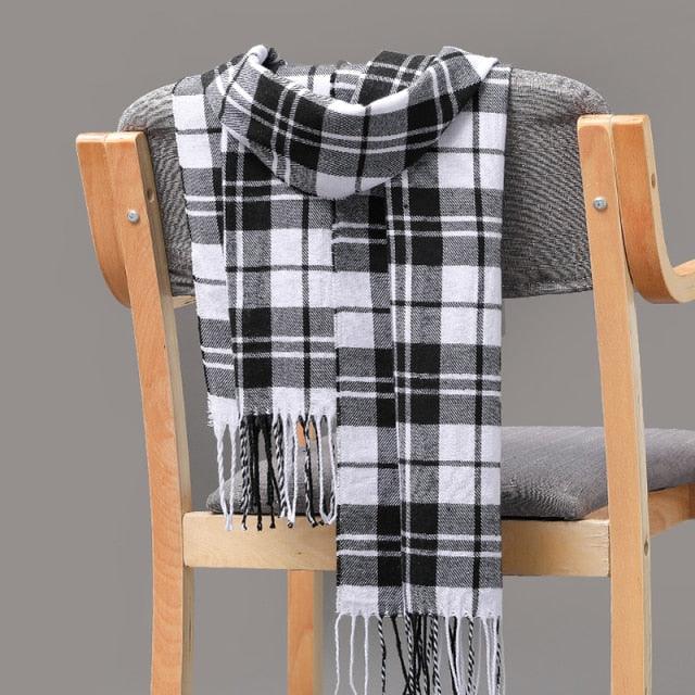 Fashion Winter Casual Classic Soft Plaid Popular Couple Lightweight Tartan Muffler Warm Scarf Cashmere Scarves Shawls Wraps Lightweight Women Warm Lattice Scarves Cashmere Hijab For Women