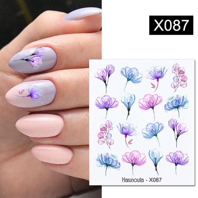 Cool Geometrics Pattern Water Decals Stickers Flower Leaves Slider For Nails Spring Summer Nail Art Decoration Tattoos Women Nail Art Stickers Water Transfer Decals Design Nail Art Supplies Manicure Acrylic Nail Foil Stencils Decorations