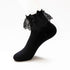 Women Lace Mesh Black White Cotton Socks Japanese Maiden Lovely Short Socks Frilly Ruffle Princess Socks For Women