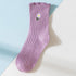 Little Flower Socks Girl's Socks Simple Solid Color Socks New Style Women's Long Socks Kawaii Happy And Funny Breathable High Quality Socks For Women