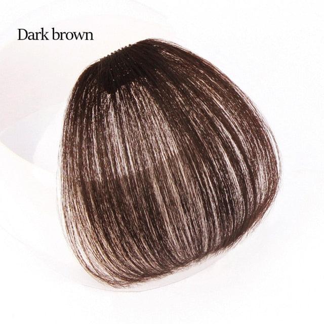 Short Synthetic Bangs Heat Resistant Hairpieces Hair Women Natural Short Fake Hair Air Bangs Hair Clips For Extensions Natural Flat Neat Bangs With Temples For Women One Piece Hairpiece