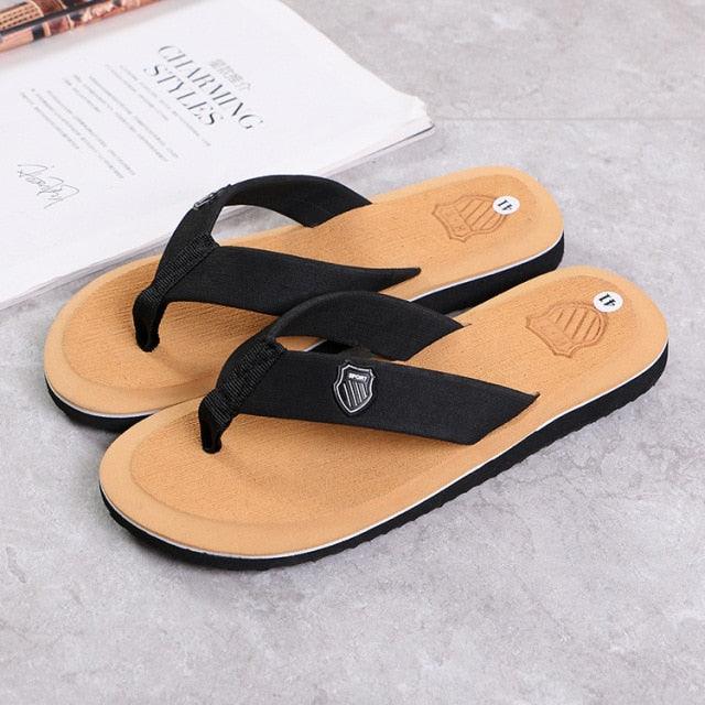 Men Summer Flip Flops Beach Sandals Anti-slip Casual Flat Shoes High Quality Slippers Flip Flops For Women Yoga Mat Comfortable Beach Thong Sandals With Arch Support