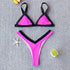 Bikini Solid Swimsuit Women Swimwear Push Up Bikini Set Patchwork  Summer Beach Bathing Suit Swim Wear Halter Bikini Swimsuit Beach Swimming Traveling High Leg Bikini