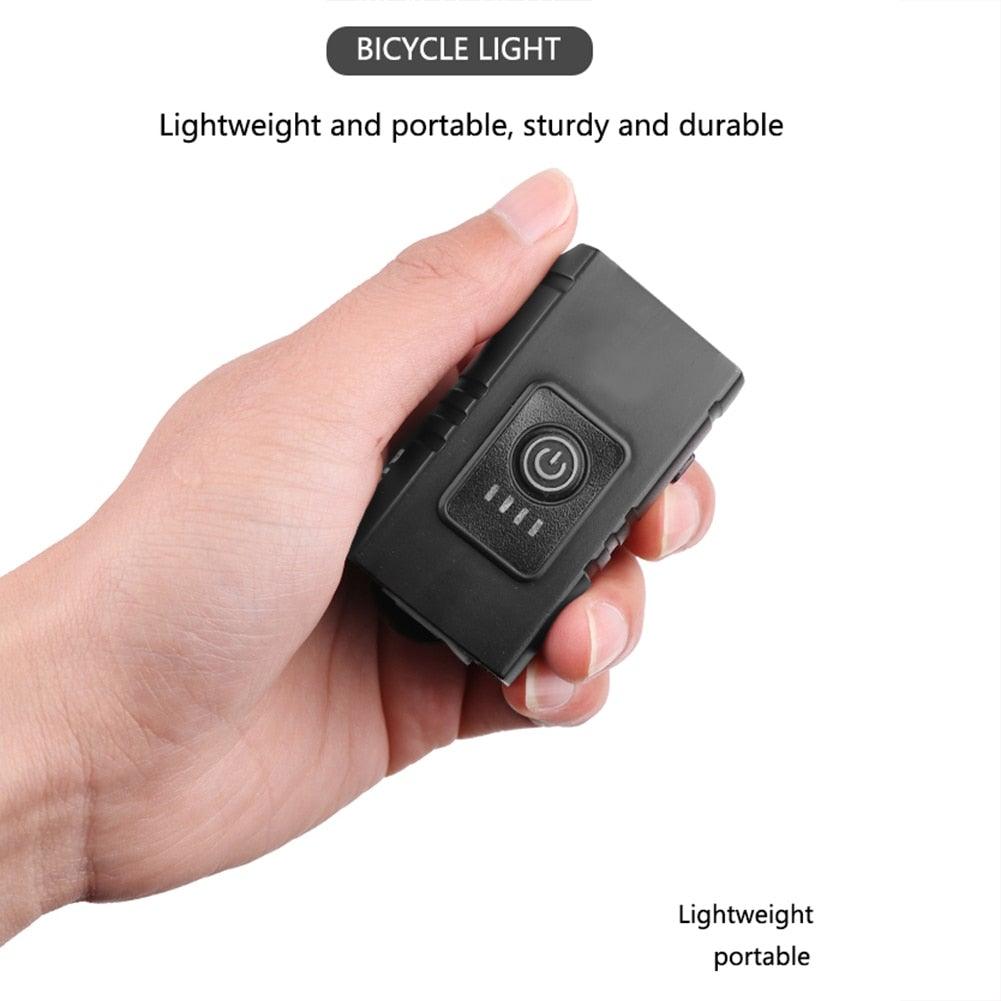 Smart Bicycle Front Light Set USB Rechargeable Front Light LED Headlight Bike Lamp Cycling Flash Light Powerful Rechargeable Bike Light For Night Riding Super Bright Bicycle Headlight For Cycling Road Mountain