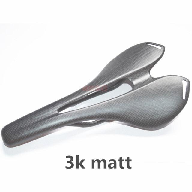 Full Carbon Fiber Bicycle Saddle Road Bike Carbon Saddle Seat Matt Bike Cushion Carbon Fiber Road Bike Saddle Cushion Lightweight Comfortable Bicycle Seat With PU Leather Cover For Road Bike And Mountain Bike