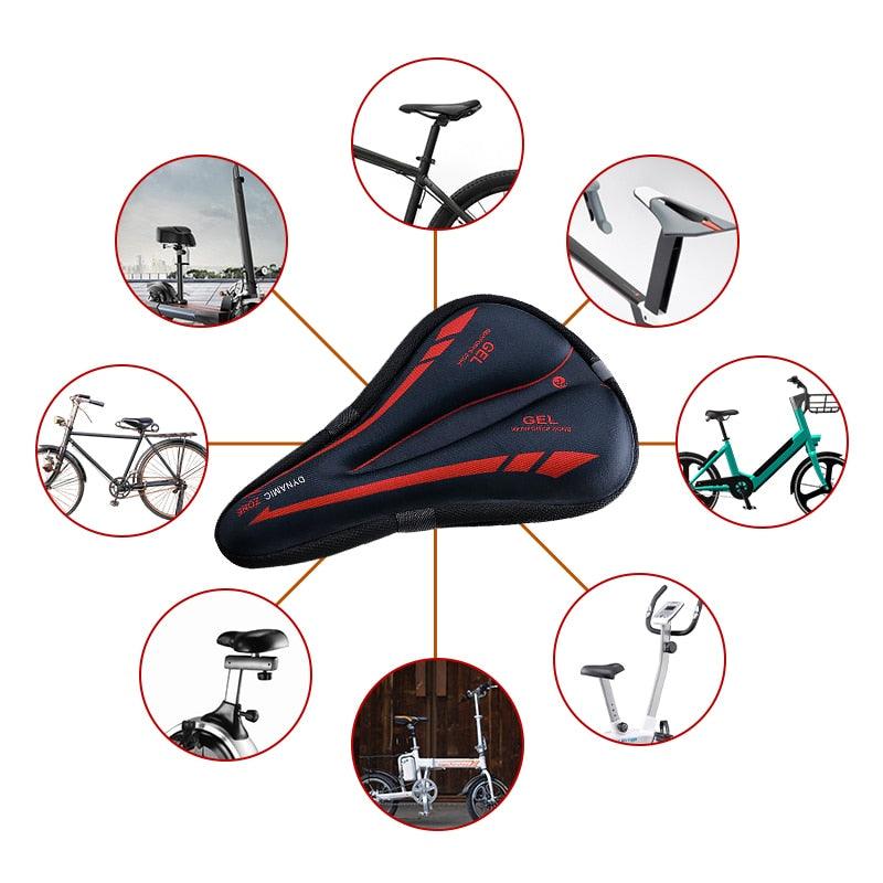 Thicken Mountain Bike Seat 3D Gel Pad Cushion Cover Road Shockproof Seat Bicycle Seat Bicycle Seat Covers For Men Comfort Extra Soft Padded Gel Bicycle Seat Pad Spin Bike Seat Cushion Pads