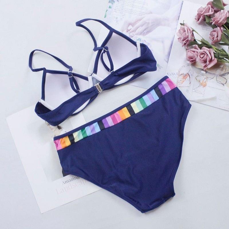 Bikini Set Swimwear Women Print Swimsuit Push Up Plus Size Bathing Suit Beachwear Women's Push-Up Bikini Set Padded Bikini Swimsuit