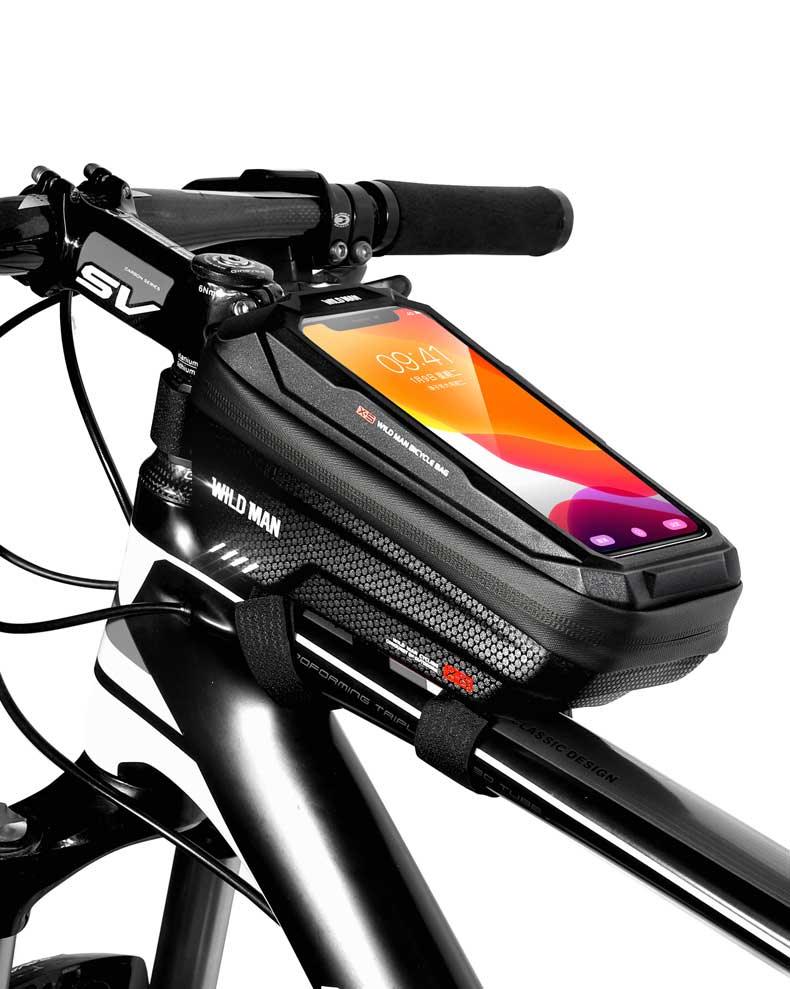 Bike Bag Frame Front Top Tube Waterproof Hard Shell Cycling Bag Touch Screen Phone Case Bicycle Accessories Bike Phone Mount Bag Cycling Waterproof Front Frame Top Tube Handlebar Bag With Touch Screen Holder Case