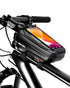 Bike Bag Frame Front Top Tube Waterproof Hard Shell Cycling Bag Touch Screen Phone Case Bicycle Accessories Bike Phone Mount Bag Cycling Waterproof Front Frame Top Tube Handlebar Bag With Touch Screen Holder Case