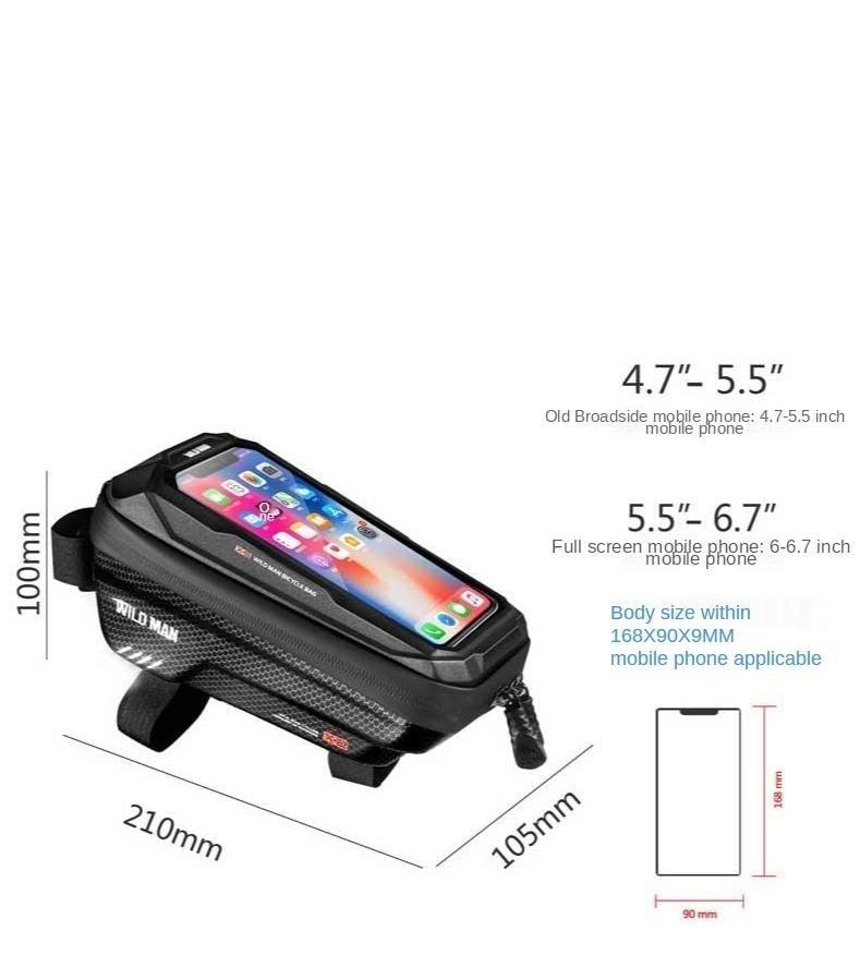 Bike Bag Frame Front Top Tube Waterproof Hard Shell Cycling Bag Touch Screen Phone Case Bicycle Accessories Bike Phone Mount Bag Cycling Waterproof Front Frame Top Tube Handlebar Bag With Touch Screen Holder Case