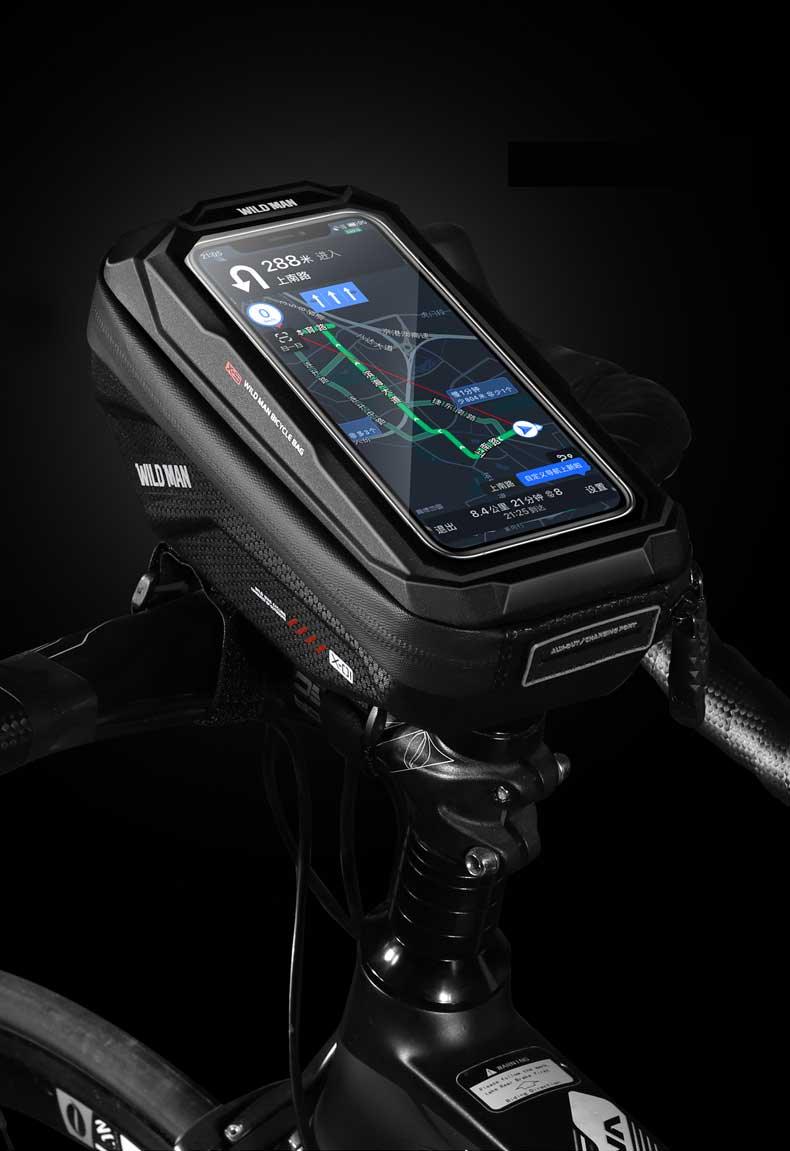 Bike Bag Frame Front Top Tube Waterproof Hard Shell Cycling Bag Touch Screen Phone Case Bicycle Accessories Bike Phone Mount Bag Cycling Waterproof Front Frame Top Tube Handlebar Bag With Touch Screen Holder Case