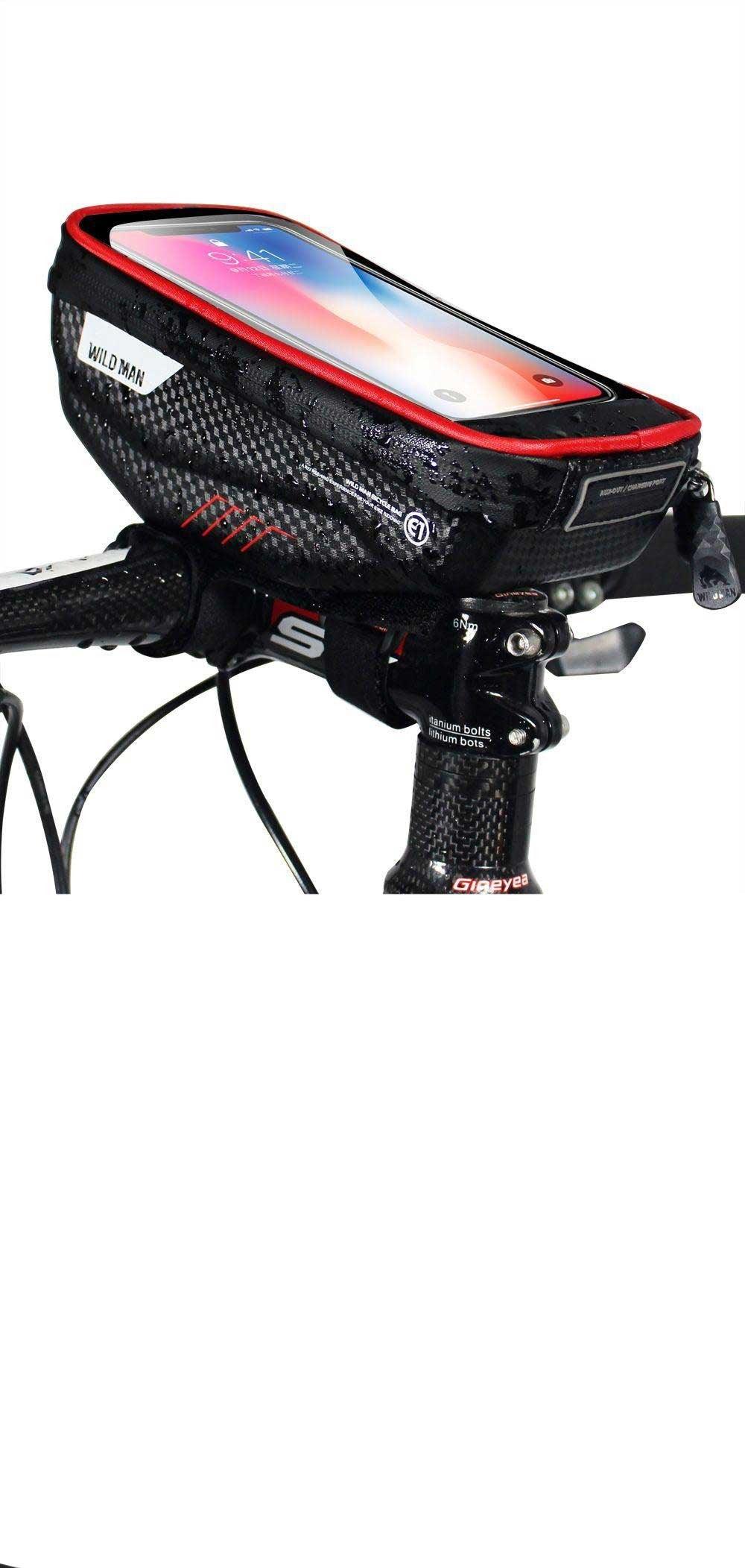 Bike Bag Frame Front Top Tube Waterproof Hard Shell Cycling Bag Touch Screen Phone Case Bicycle Accessories Bike Phone Mount Bag Cycling Waterproof Front Frame Top Tube Handlebar Bag With Touch Screen Holder Case